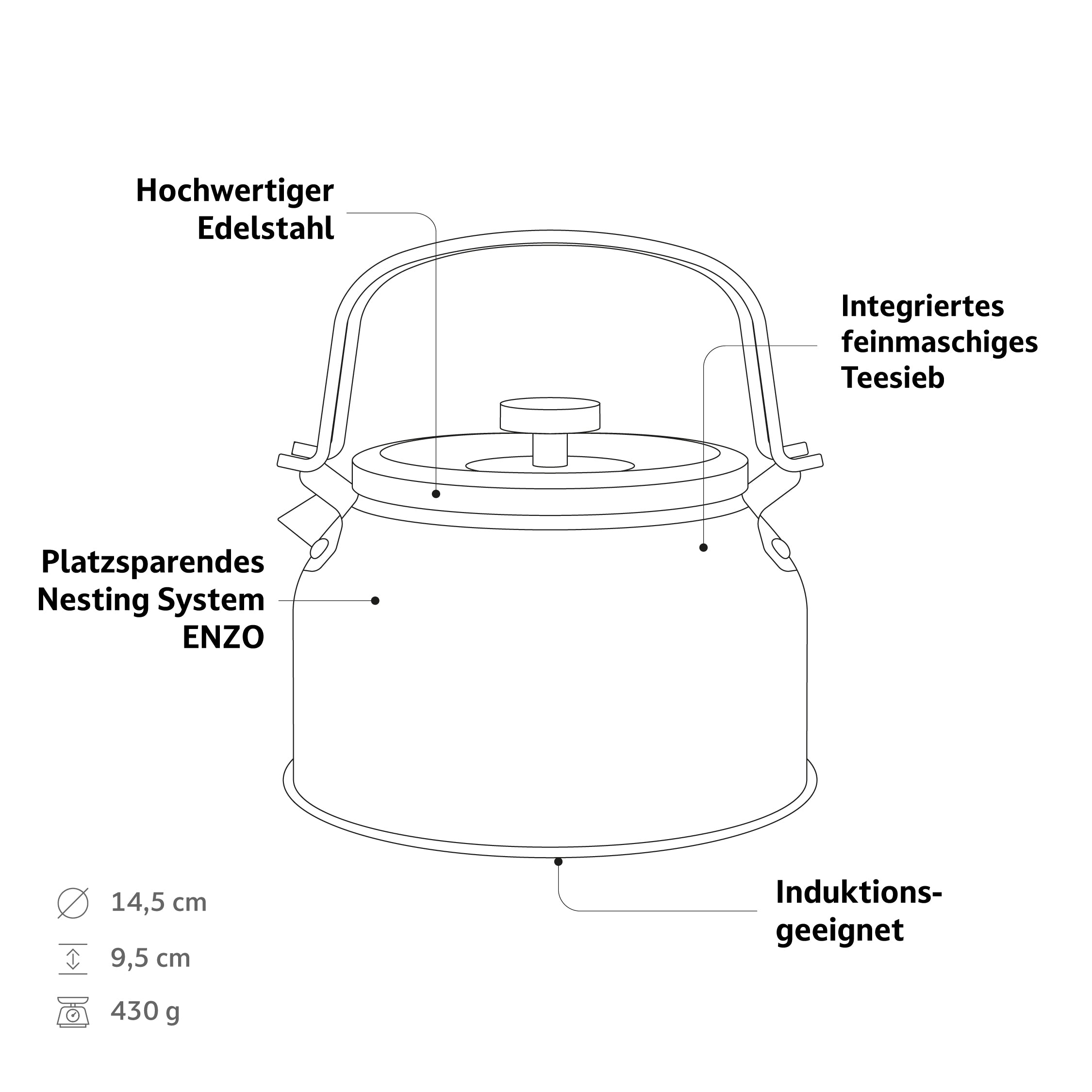 ENZO Wasserkessel 0.8